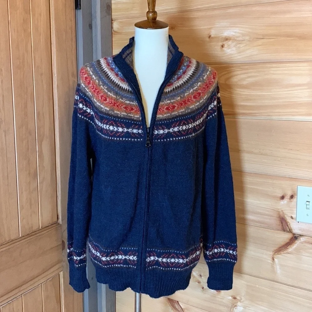 Peruvian Highlands by El Anyi alpaca Fair Isle cardigan sweater Size Medium - Picture 7 of 12